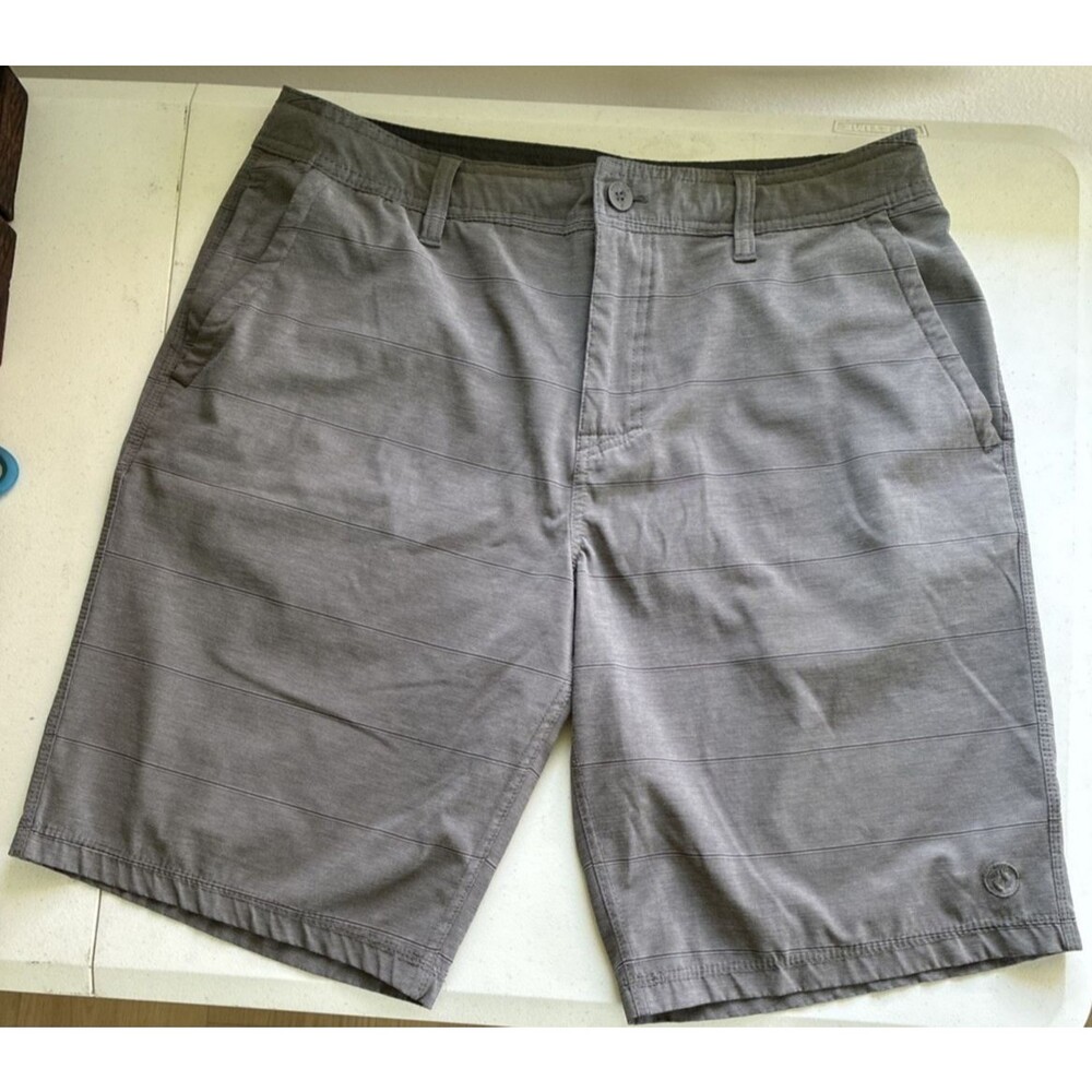 Hang Ten Shorts Mens 34 Gray Hybrid Board Stretch 11 Inseam Golf Surf